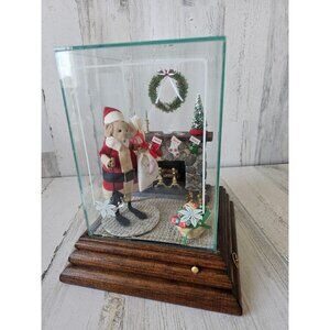 Vintage Santa Christmas scene chimney musical Wiseman‎ diorama unique